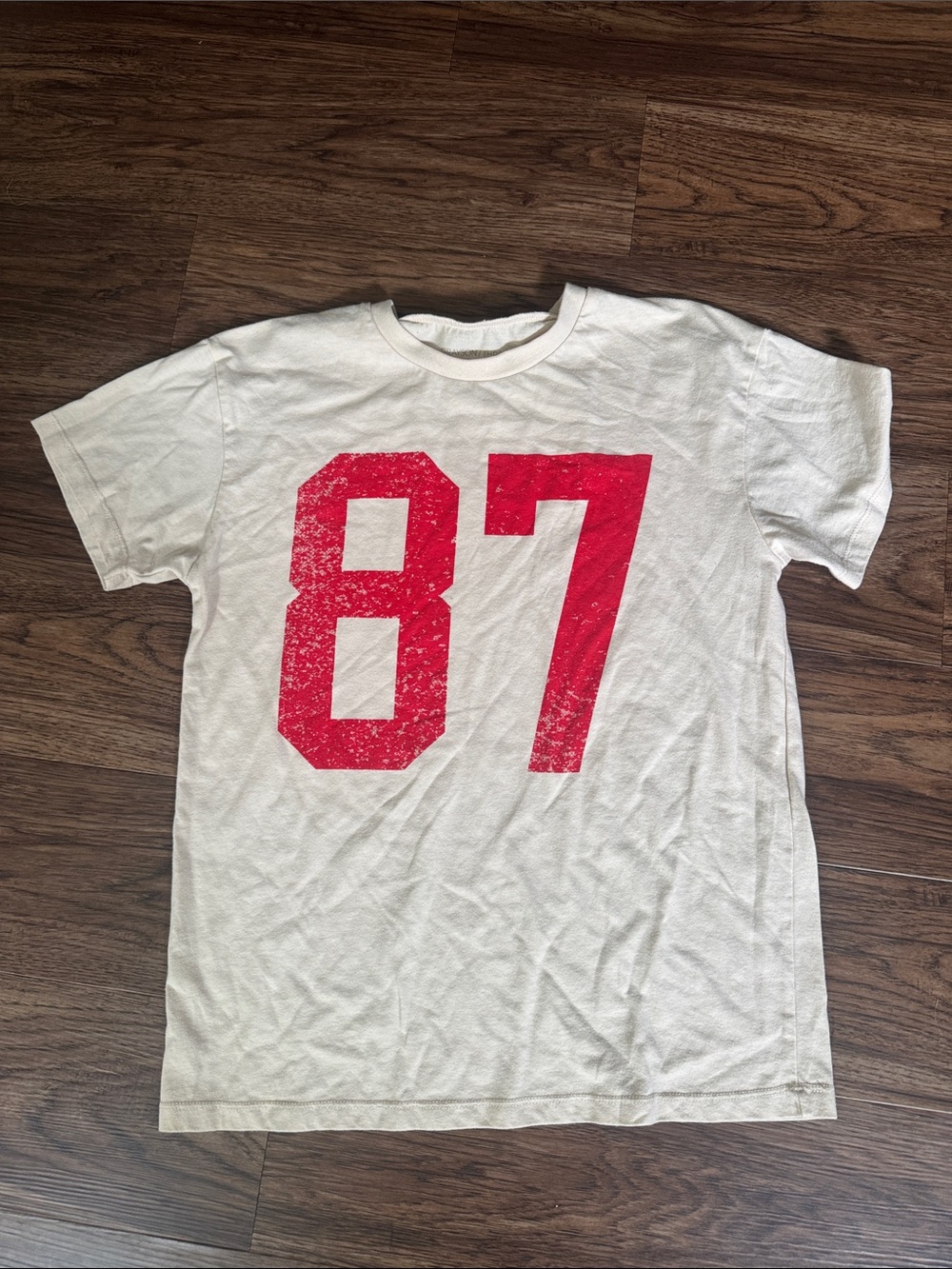 Grayson Threads White Short Sleeve Tee with Red '87' Graphic